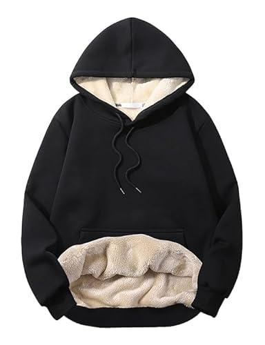 BLACKSTEP Women's Fleece Sherpa Hoodie, Winter Warm Pullover Sweatshirt, Soft Fur Lined, Casual Hooded Sweatshirt, Cozy & Stylish Outerwear