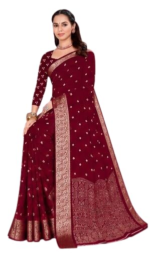 Marshmallow Saree with Jacquard Border