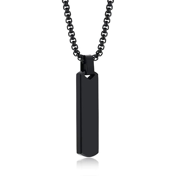Fashion Frill Silver Chain For Men Stylish Stainless Steel Bar Pendant Necklace Silver Chain Pendant For Men Boys Love Gifts Mens Jewellery