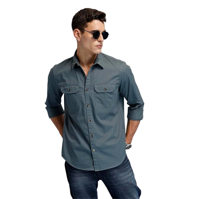 WROGN Men's Pure Cotton Shirt | Checkered Pattern | Slim Fit