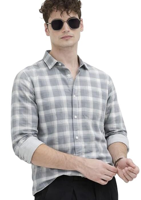 Men's Fit Casual Shirt for Men - Latest Stylish Printed Checkered Design Plus Size Boxy Fit Shirt for Men