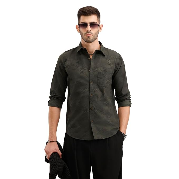 WROGN Men's Shirt | All Over Print | Slim Fit