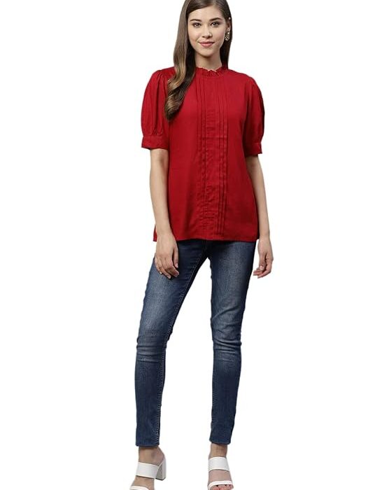 Yash Gallery Womens Rayon Solid Relaxed Fit Casual Top Women & Girls