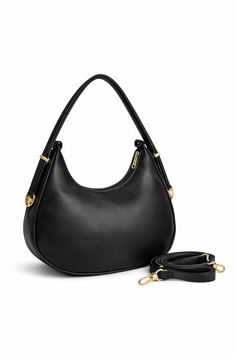 Women’s Shoulder & Sling Bag with Zipper Closure, Detachable Long Strap, Spacious Single Compartment Handbag for Daily & Office Use