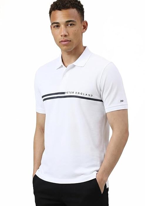 Peter England Men's Everyday Solid Regular Fit Polo | Cotton Rich | Premium Pique Weave