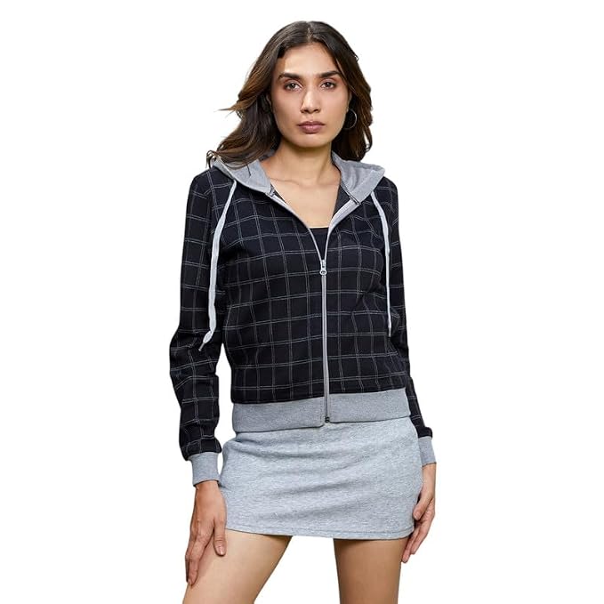 PINACOLADA Women's Hoodie for Casual Wear | Hooded Neck | Long Cuffed Sleeves | Zipper Closure | Sweatshirt Crafted with Comfort Fit for Everyday Wear