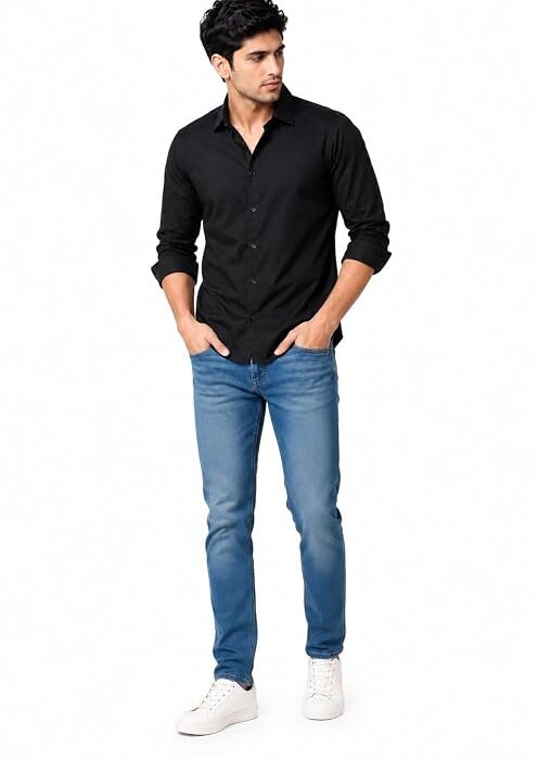 Youth First Men's Cotton Blend Casual Shirt for Men | Regular Fit Solid Full Sleeve | Soft Comfortable Button-Down Collared Shirt for Office, Casual, Party & Formal Wear