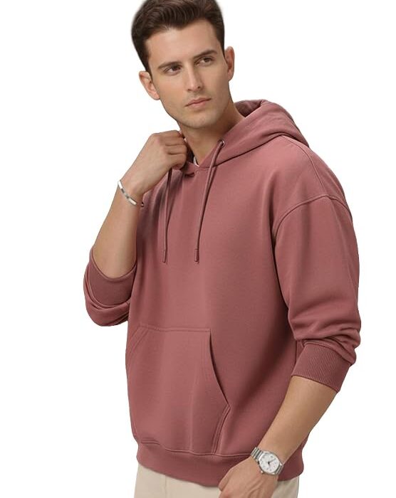 Urbano Fashion Men's Cotton Solid Oversized Hooded Neck Sweatshirt