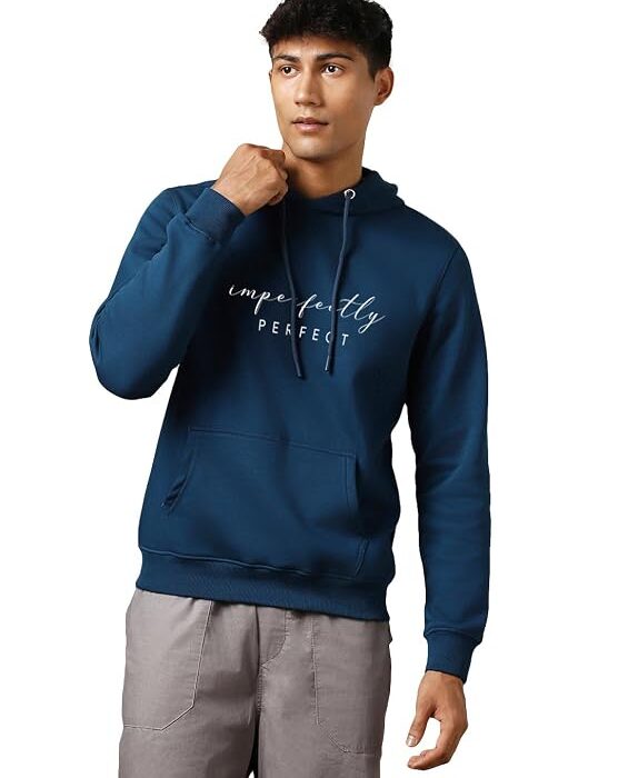 Nobero Printed Hoodies for Man | 280 GSM Rich Cotton Fleece Hooded Full Sleeve Sweatshirt for Man | Stylish Casual Wear Winter Hoodies for Men