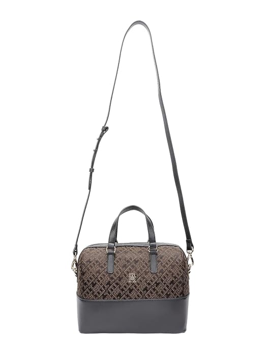 Logo black pu handbag