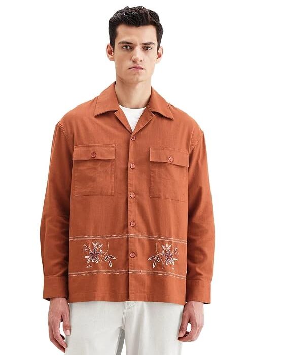 Rare Rabbit Regular fit Embroidered Shirt