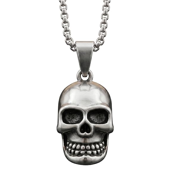 THE MEN THING Alloy Pendant with Pure Stainless Steel 24inch Round Box Chain, American trending Style - Round Box Chain & Pendant for Men & Boys