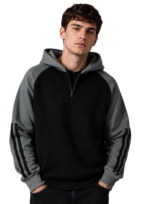Men Regular Fit Colorblock Raglan Hoodie || Hoodie for Men