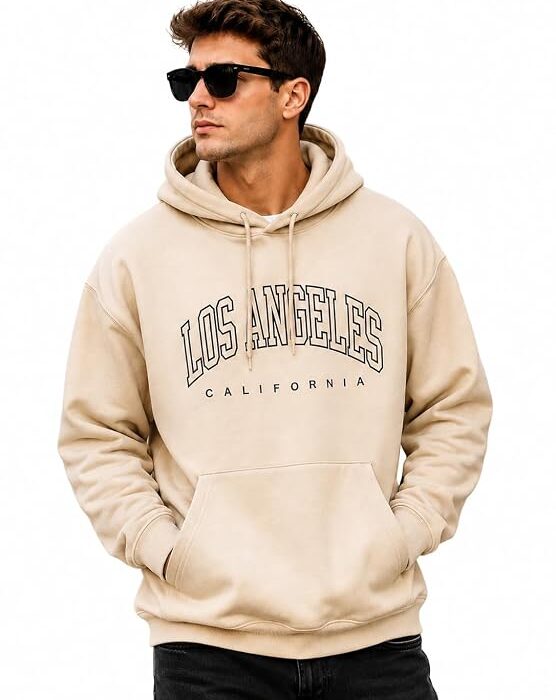NETCLICK Los Angeles Printed Hoodies Sweatshirt for Men