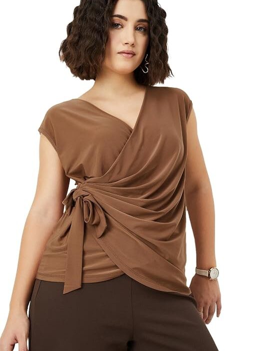 Max Women's Cotton Solid Regular Fit Top