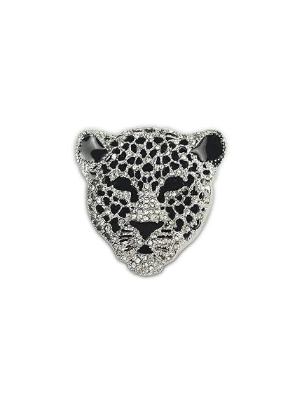 Kavove Lustro Leopard Silver Colour Brooch For Men