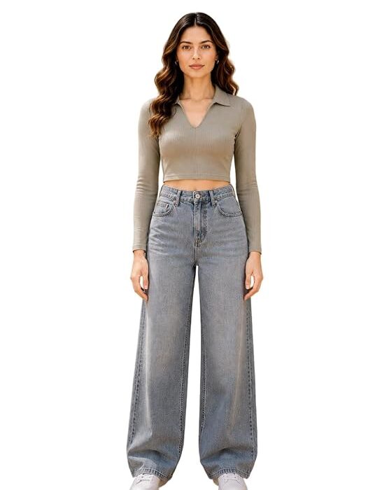 FYLTR Women's Collared T-Shirt Top | Long Sleeves | Regular Fit | Western Casual & Office Style