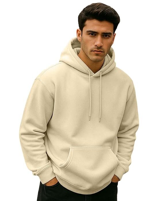 Veirdo® 280 GSM Cotton Fleece | Hooded Neck Full Sleeve | Regular Fit Sweatshirt | Solid Hoodie for Men