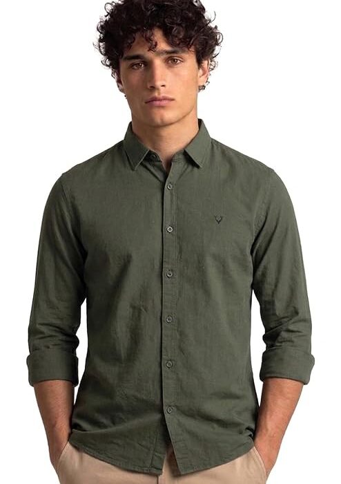 Allen Solly Mens Cotton Casual Shirt | Regular Collar | Soft Breathable Fabric | Everyday Smart Casual Wear
