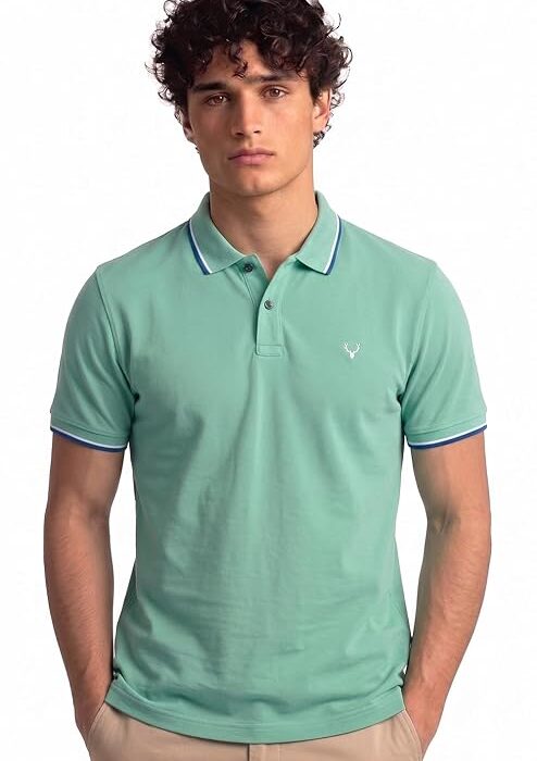 Allen Solly Men’s Solid Polo T‑Shirt | Regular Fit | Premium Cotton | Contrast Tipping Collar | Smart Casual Wear