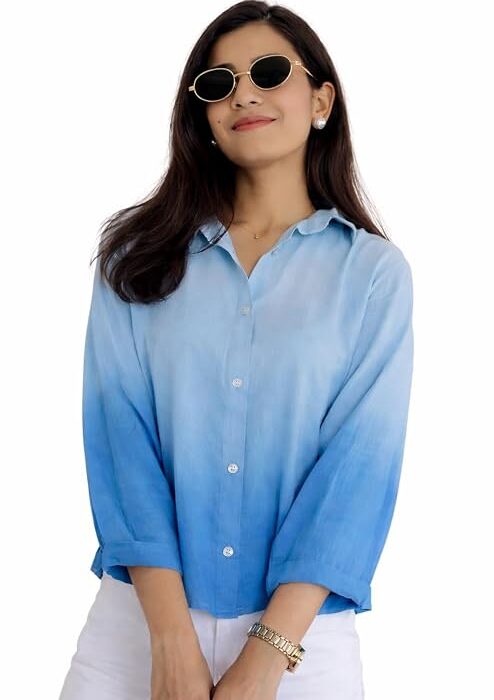 Women's Korean Style 3/4 Sleeve Oversized Button Down|| Workwear Top Shirt for Office & Casual Wear Women Shirt || Shirt for Woman || Top for Women
