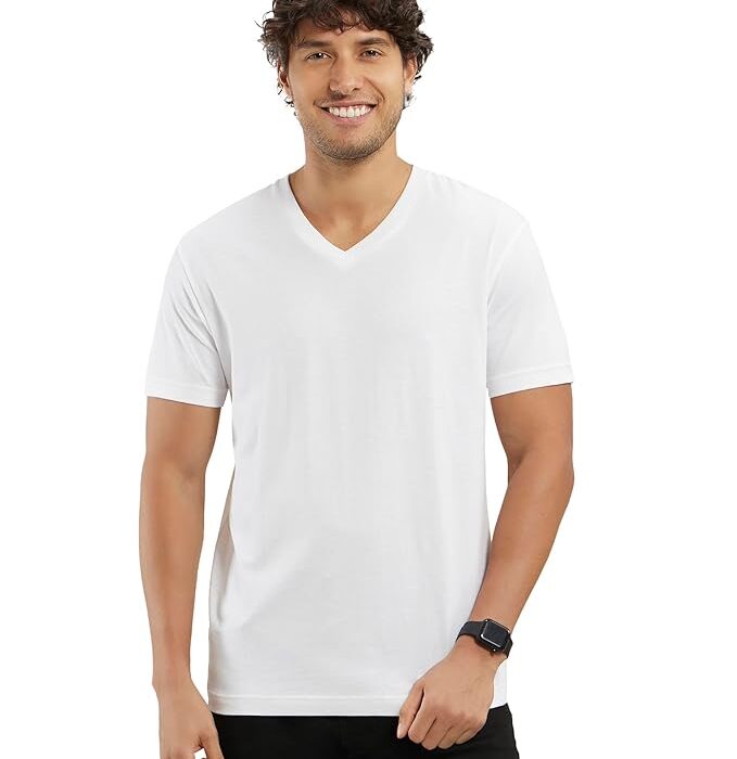 Jockey 2726 Men Super Combed Cotton Rich Solid V Neck Half Sleeve T-Shirt