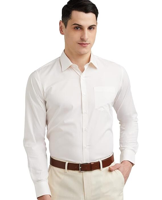 Van Heusen Solid Formal Shirt for Men| Premium Cotton| Full Sleeves| Slim Fit |Breathable Fabric