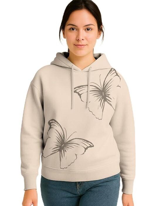 HELLCAT Trendy Cotton Blend Hoodie for Women | Stylish Winter Hooded Sweatshirt for Women