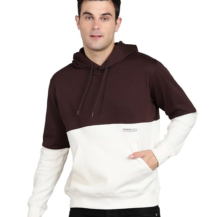 Alan Jones Clothing Men's Colorblocked Cotton Hoodies Sweatshirt