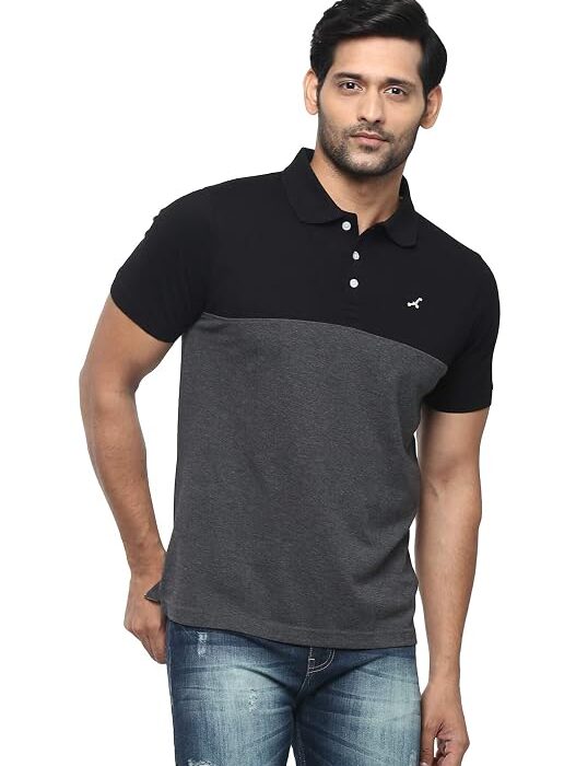 AMERICAN CREW Men's Half Sleeve Polo Collar T-Shirt, Regular Fit Cotton-Poly