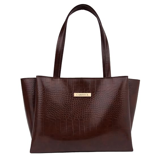 Carrylux Large Capacity Croco Pattern Tote Bags For Womens Big Purses And Handbags Ladies Big Shoulder Bag
