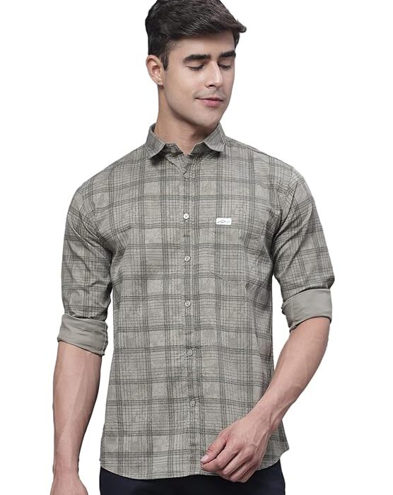 Majestic Man Cotton Checkered Slim Fit Casual Shirt For Men
