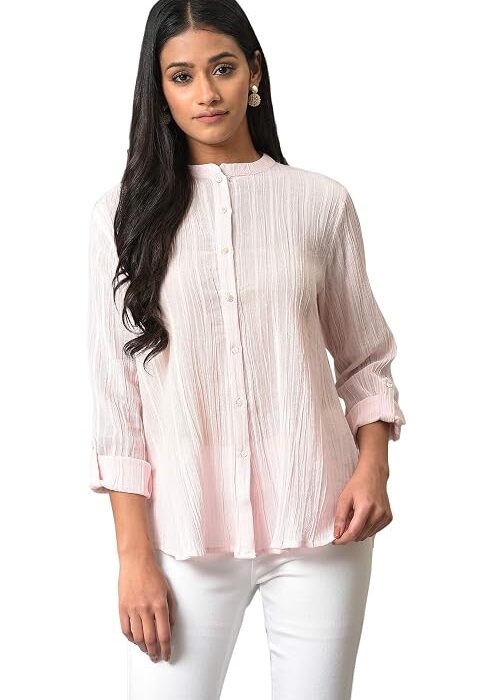 W for Woman Women's Cotton Solid Regular Fit Top
