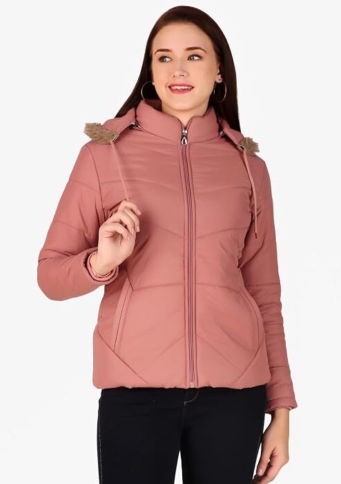 Brazo Girls and Women's Puffer Regular Fit Bomber Jacket For Winter Wear | Hooded Neck | Full Sleeve | Zipper | Casual Jacket For Woman & Girl | Western Stylish Jacket For Women