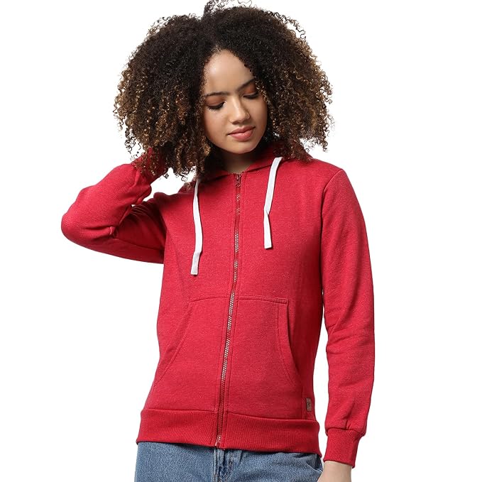 PINACOLADA Women Stylish Zipper Sweatshirt Regular Fit for Casual Wear | Full Sleeves | Cotton | Latest Sweatshirt Crafted with Comfort Fit and High Performance for Everyday Wear