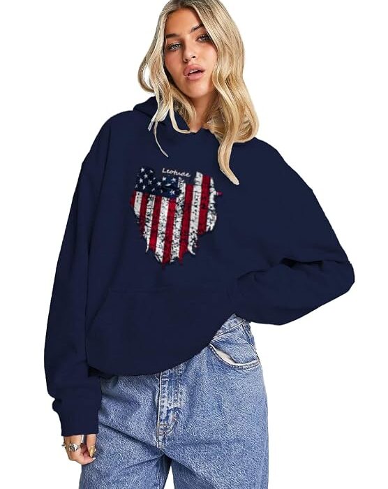 LEOTUDE Women's Oversized Loopknit Drop Shoulder Hooded Neck Sweatshirt || Women Winter wear