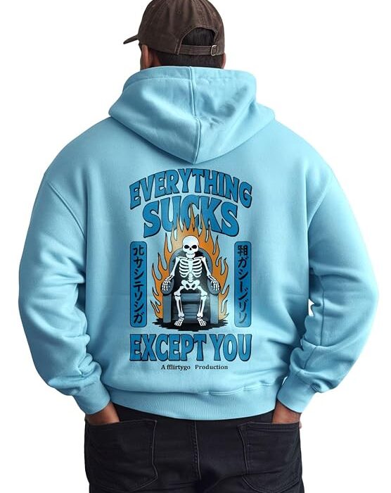 Fflirtygo Men's Printed Hoodie for Man