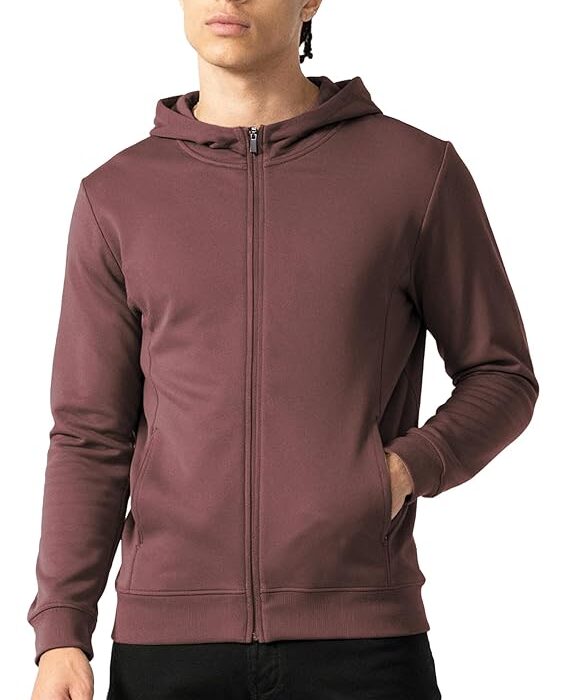 DAMENSCH Premium Microfiber Blend Zipper Hoodies for Men, Fleece Lined Hoodie for Man, No-Fade Colours Hoodies, with High Neck for Better Heat Retention