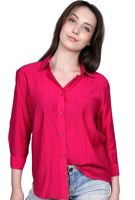 ADBUCKS Women Oversized Solid Shirt Tops for Women II Shirt Tops for Womens