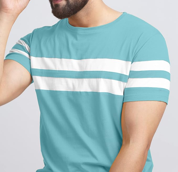 AUSK T-Shirt for Mens Double Stripes on Chest