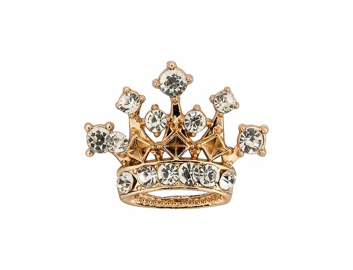 Knighthood Golden Crown with Stone Detailing Lapel Pin Suit Collar Accessories Brooch for Men
