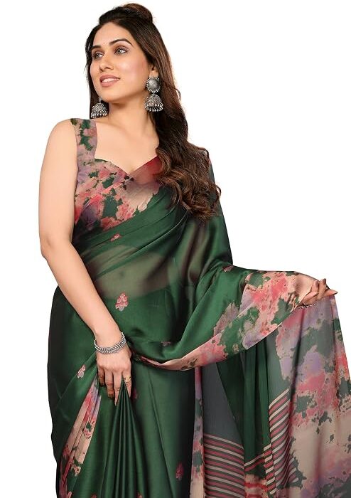 MIRCHI FASHION Saree for Woman Chiffon Tie Dye Printed | Lightweight Daily Wear Women's Sari with Unstitched Blouse Piece